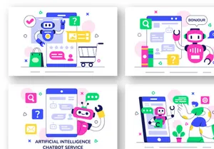 10 AI Chatbot Service Illustration