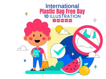 10 Plastic Bag Free Day Illustration preview picture
