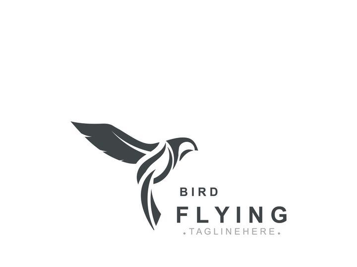 Flying Bird modern logo design isolated white background template