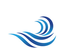 Water wave icon vector template logo