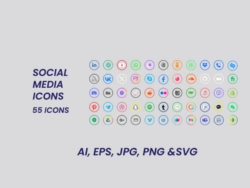 Popular Social Media Icons preview picture