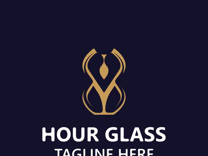 Hourglass logo ancient vintage style object design template flat vector