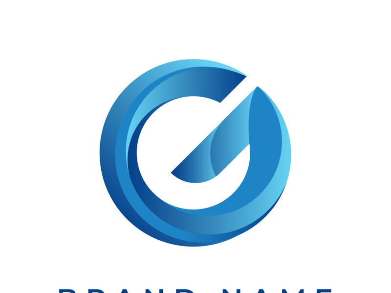 G blue color letter logo design vector template