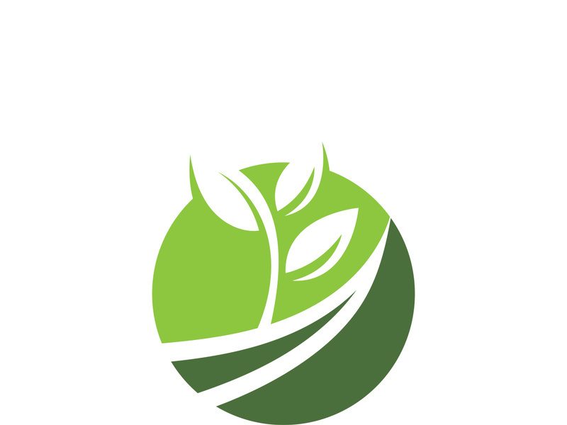 Logos of green tree leaf ecology nature element vector