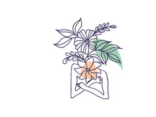 Line Art Flower, Wall Art and Decoration