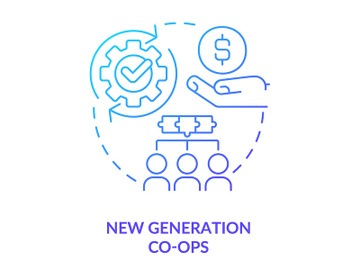 New generation co-ops blue gradient concept icon preview picture