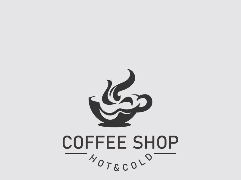 Coffee Shop logo line art illustration design