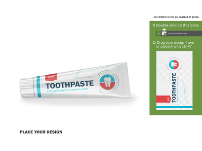 Toothpaste Plastic Tube Mockup