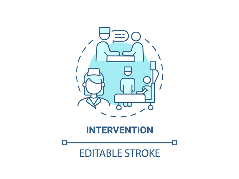 Intervention blue concept icon