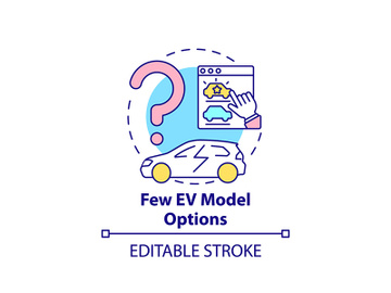 Few electric vehicles model options concept icon. preview picture