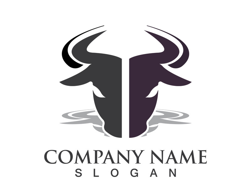 Bull head logo vector icon design illustration