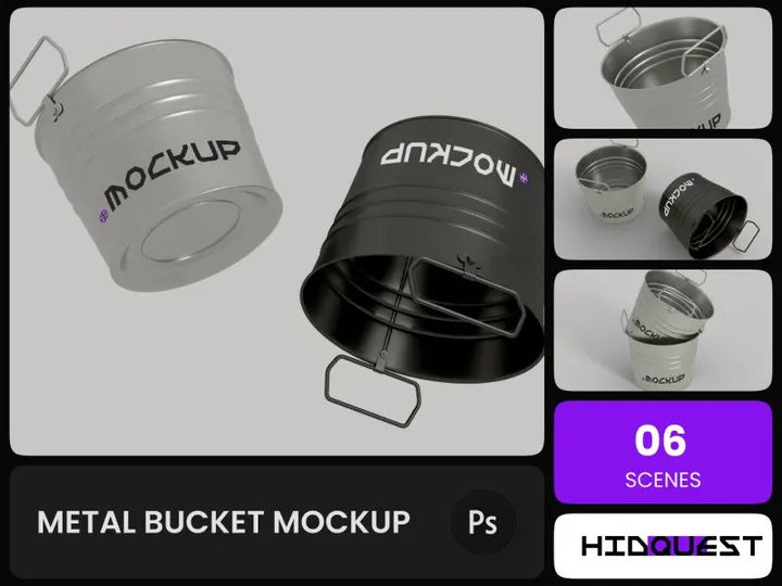 Metal Bucket Mockup