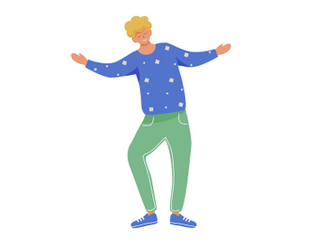 Cheerful young man flat vector illustration preview picture