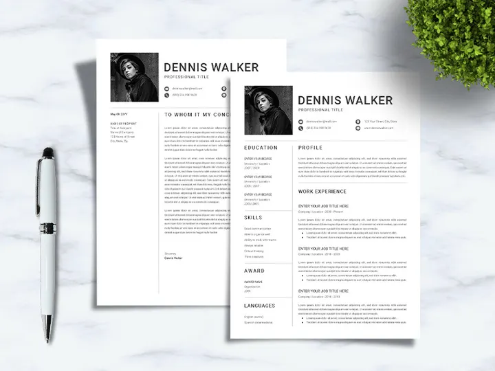 Elegant CV Resume template sanstemp