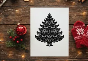 Decorative Christmas Tree Illustration for Holiday Season