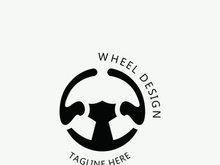 Steering wheel logo automotive car design garage auto repair workshop illustration