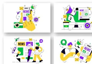 10 News Vector Illustration