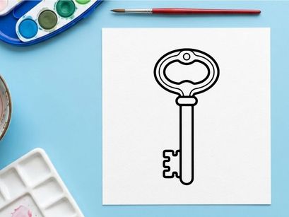 Ilustración clásica de llave de seguridad para diseño de acceso. Llave metálica vintage en vector para cerraduras, puertas y temas retro.