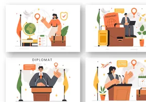9 International Diplomat Illustration