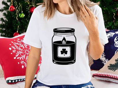 Saint Patrick's Day Candle with Shamrock