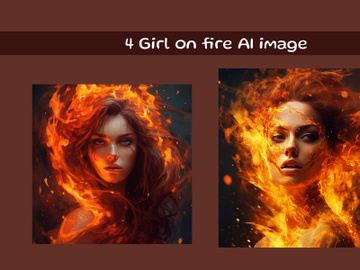 Girl on fire AI image cover preview picture