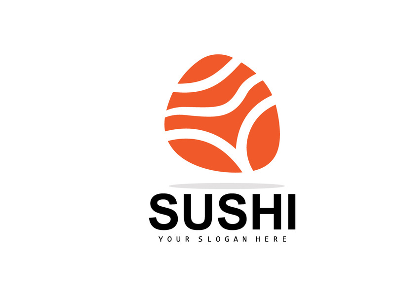 Sushi Logo, Japanese Food Sushi Seafood Vector