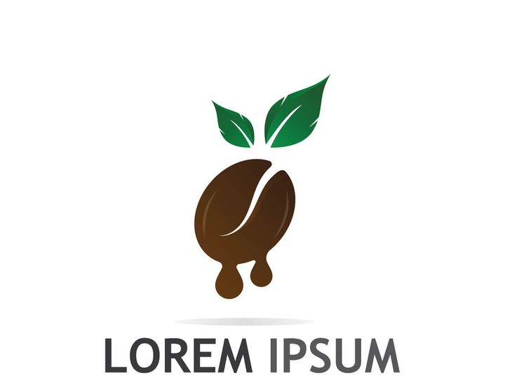 Creative coffee bean logo design.