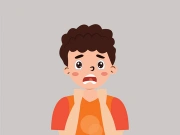 Young boy with fear expressions