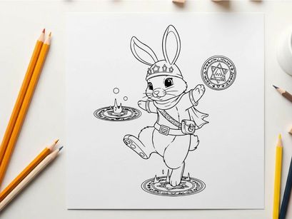 Easter bunny chef cooking vector illustration flat design