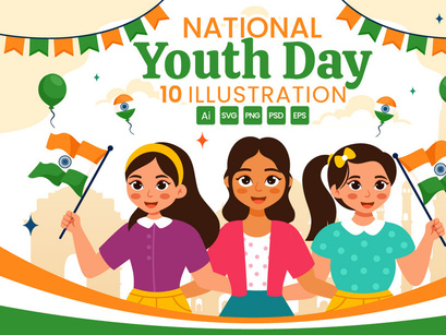 10 International Youth Day of India Illustration