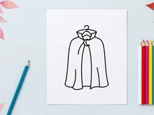 Minimalist white cape or cloak with hood for fashion design. Elegant draped garment template for apparel illustration and clothing mockup.