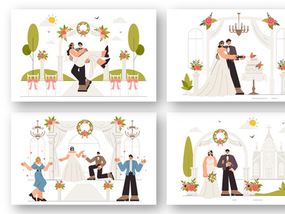 8 Wedding Ceremony Celebration Illustration