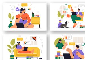 9 Remote Working Setup Illustration