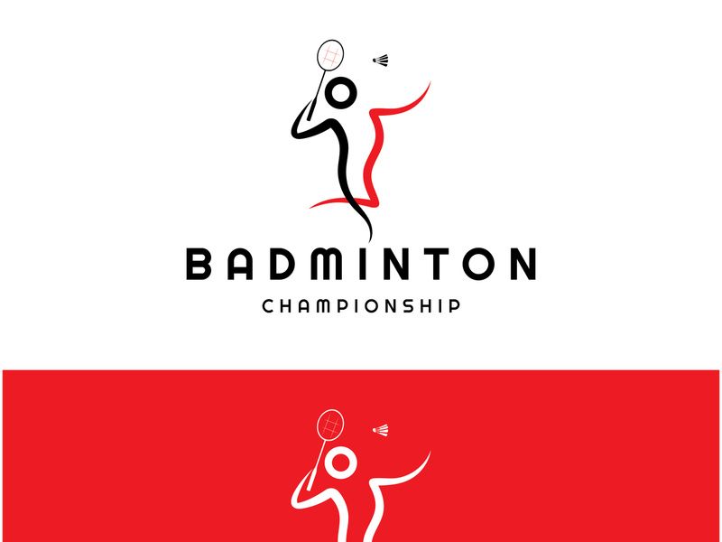 Modern Badminton logo design with Dynamic Shuttlecock and Racket, for championship, sport, sports shop, badminton school, business, company, tournament