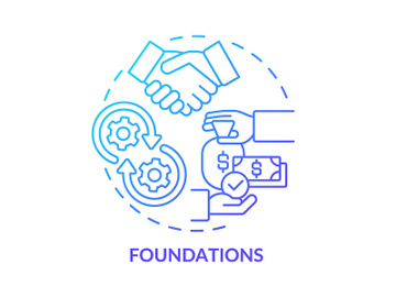 Foundations blue gradient concept icon preview picture