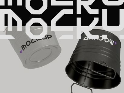 Metal Bucket Mockup