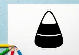 Stylized black and white handbag icon for fashion or shopping themes