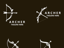 Crossbow logo image archery arrow vector, elegant modern simple icon design template