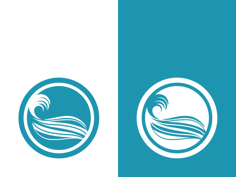 Wave beach vector illustration design logo