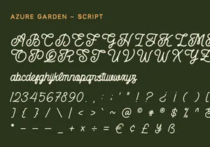Azure Garden - Vintage Script