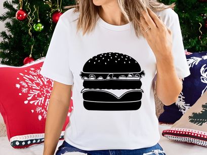 Delicious Classic Hamburger Fast Food Silhouette