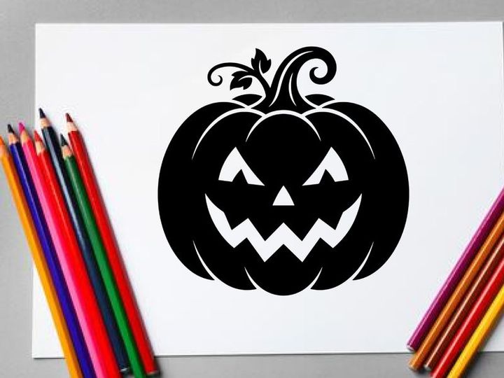 Abóbora de Halloween com rosto de Jack-o'-Lantern para decoração de outono