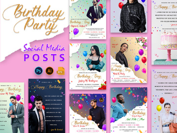 Birthday Party Social Media Posts preview picture