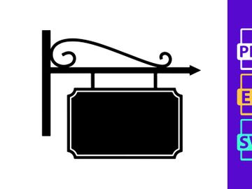 Vintage Hanging Sign Blank Template preview picture