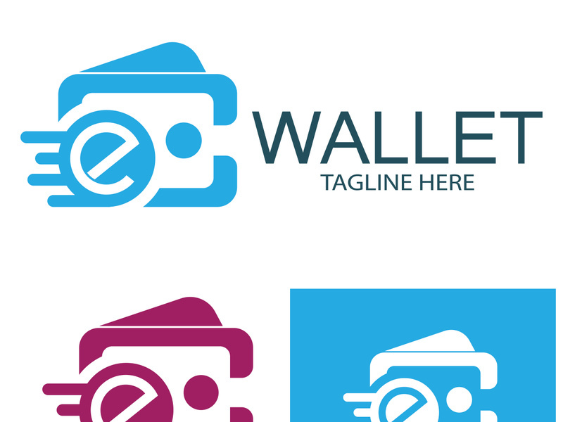 e wallet logo design illustration icon with a simple modern concept, for electronic wallets, digital money storage applications, digital savings, digital money transactions,vector