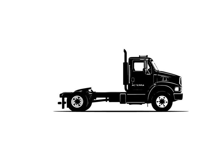 Silhouette of a semi truck without trailer