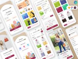 Buy Bags and Wallets Online Ecommerce Store Mobile App UI Kit preview picture