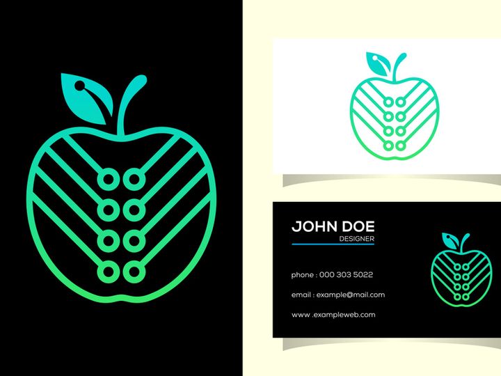 Apple technology logo sign symbol in flat style on white background