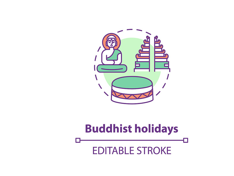 Buddhist holidays concept icon