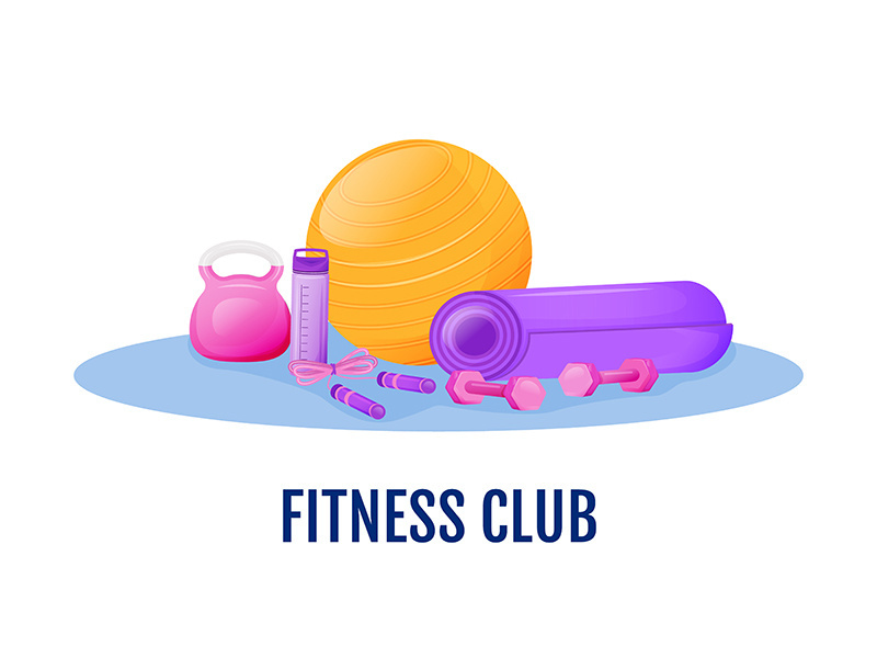 Fitness club flat concept vector illustration